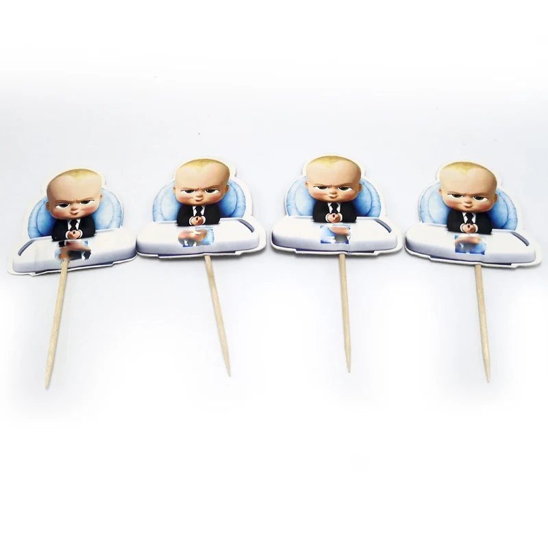 24 шт./лот С Днем Рождения вечерние Детские Boss тема для капкейка-с барабанные