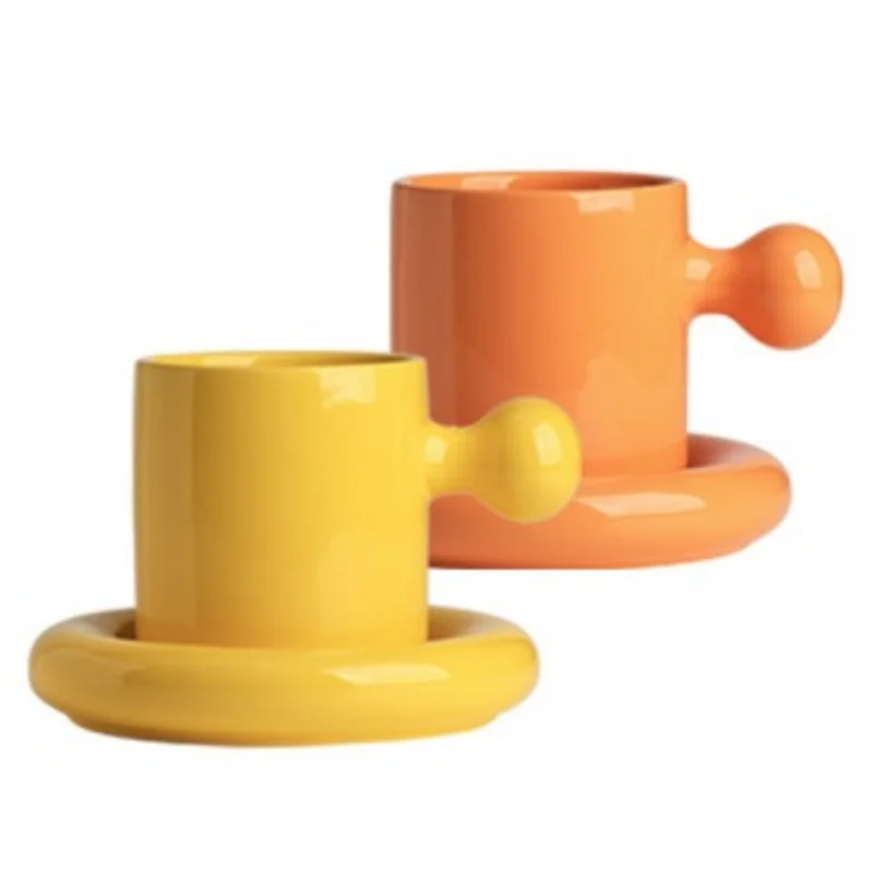 

Креативная кружка 280 мл в современном художественном стиле, набор с блюдом, классическая чашка для кофе, молока, сока, тарелка для торта, заку...