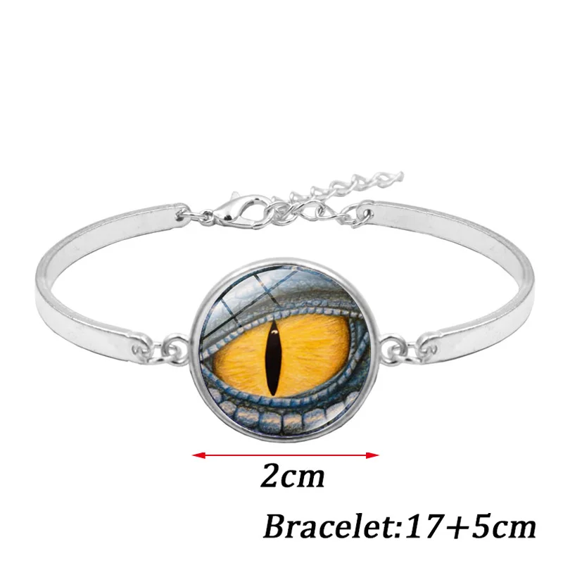 Глаз Дракона искусство кабошон с фото стекло ювелирный набор модное ожерелье