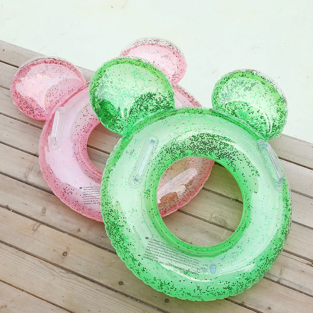 

Ins Hot Sequined Cartoon Baby Swimming Ring Pool Float Inflatable Glitter Swimming Circle Floating Baby Swimming Pool Toys Party