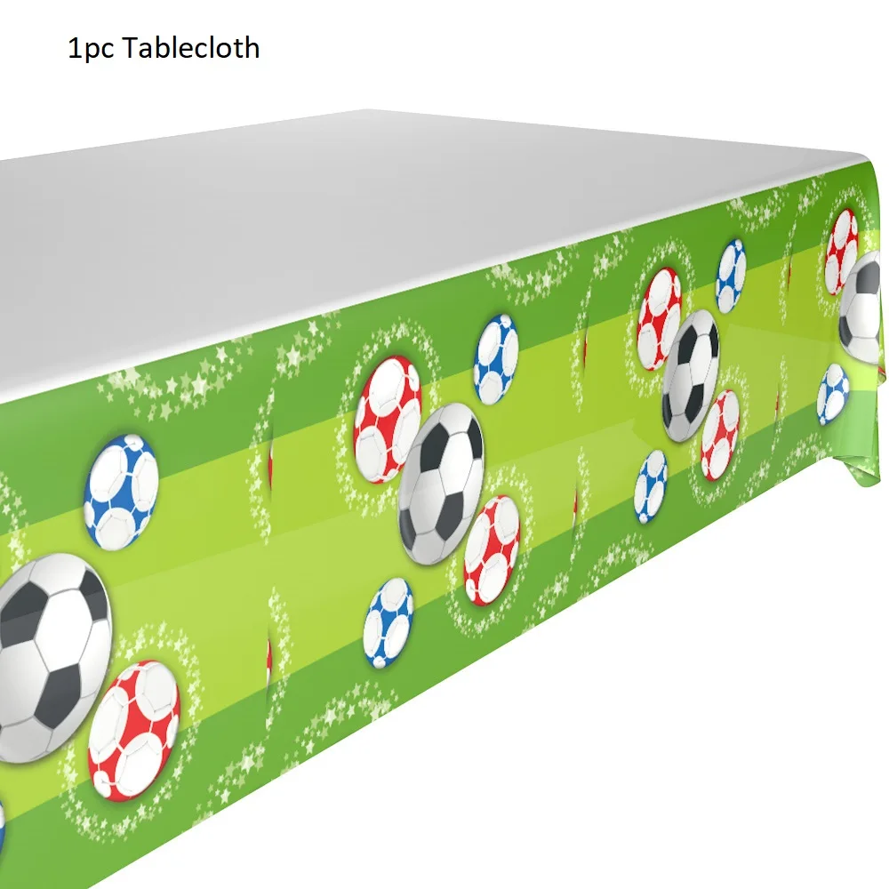 1pc Tablecloth Футбол вечерние посуда Бумага пластины салфетки под чашки скатерть баннер счастливый день рождения, мероприятие, вечеринка принадлежности для мальчиков Festa - Цвет: 1pc Tablecloth