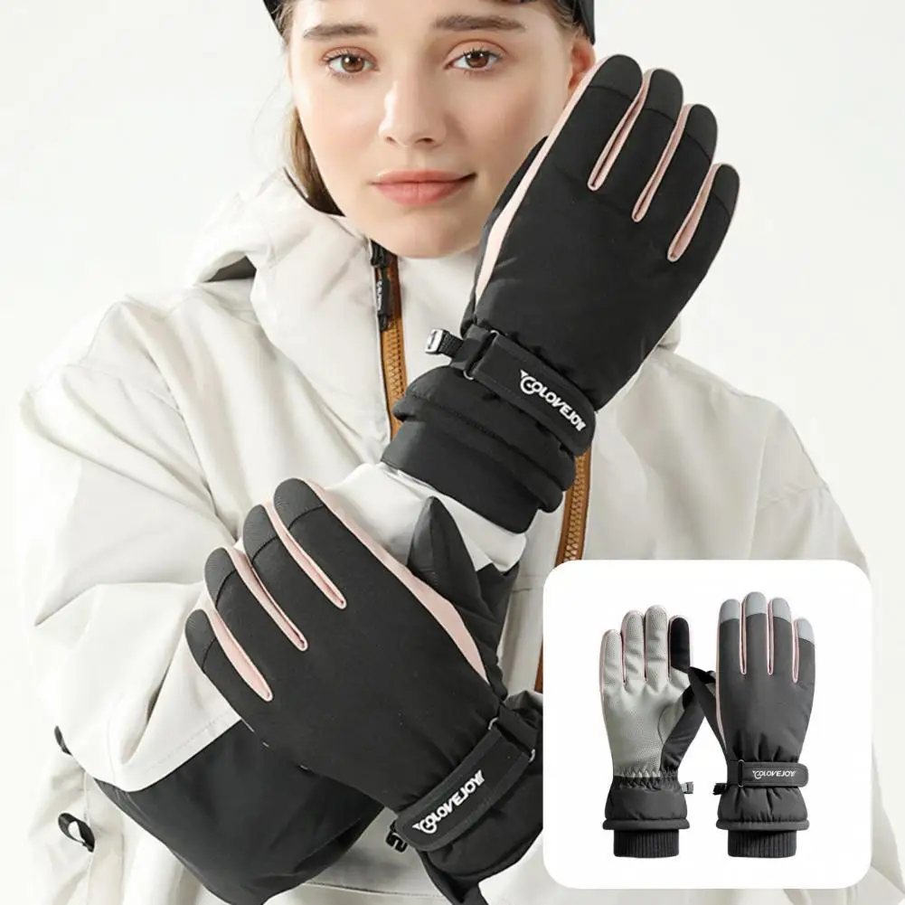 

1 Pair Fashion Waterproof Thicken Skiing Gloves Winter Gloves Lightweight Finger Touch Control