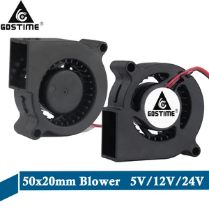5 шт., бесщеточный центробежный охлаждающий вентилятор GDSTIME DC 24 в 12 В 5 в 5020 50 мм x 20 мм 5 см 2 контакта