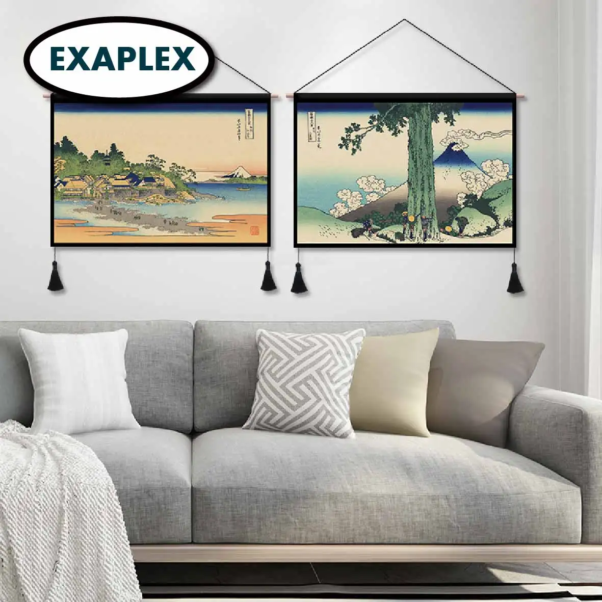 Хлопковая льняная подвесная настенная офисная спальня картина в китайском стиле