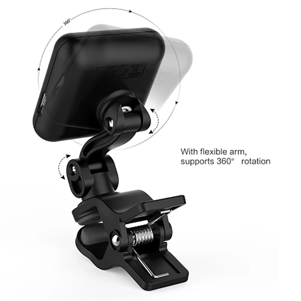 

Rechargeable Clip-on Tuner Color Screen Built-in Battery for Chromatic Guitar Bass Ukulele Violin