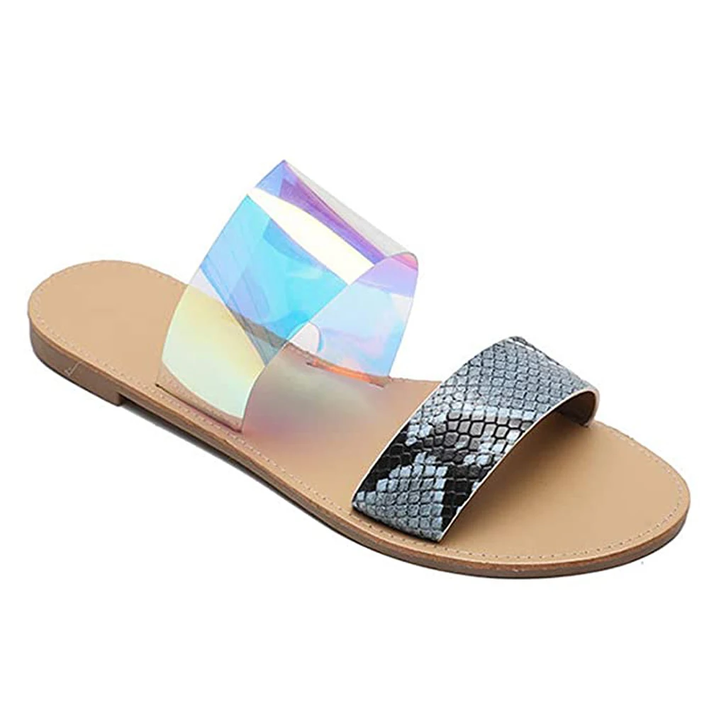 

LOVIRS Slide Flats Sandals for Women Summer Beach Slides Slippers Slip On Flats Sandals Outdoor Indoor Shoes