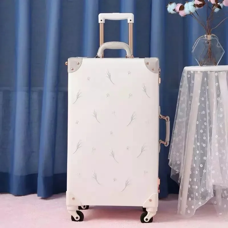 Модный чемодан на колесиках ручной работы красный пароль ретро Чехол для