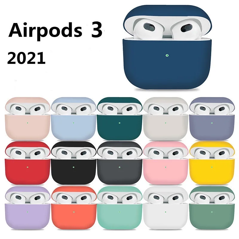 

2021 официальный Мягкий чехол из жидкого силикона для AirPods 3, беспроводная версия Bluetooth, чехол для Apple airpods 3, чехол
