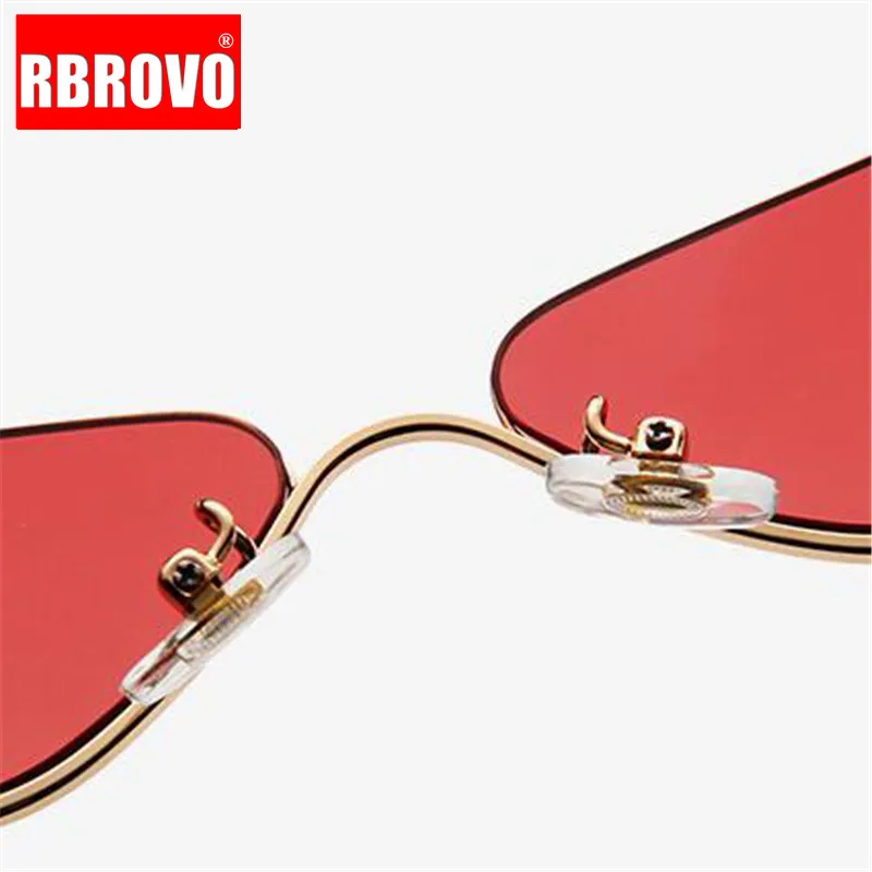 

RBROVO 2021 Small Frame Cateye Sunglasses Women Brand Shopping Design Eyewear Alloy Mirror Lunette De Soleil Femme UV400