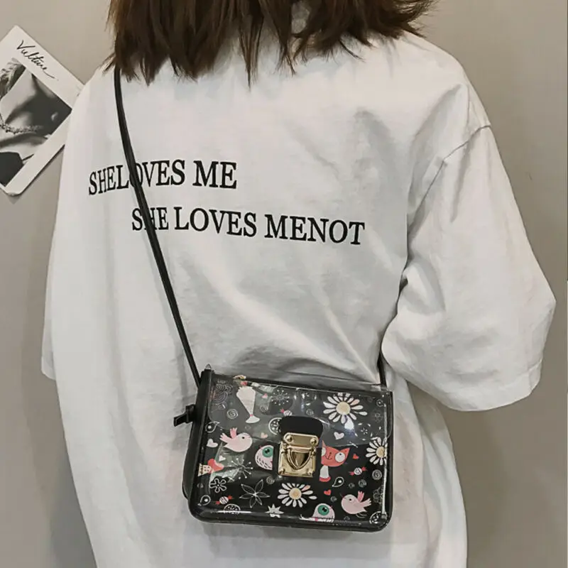 Модные сумки женская прозрачная сумка маленькая мини-сумка-мессенджер с