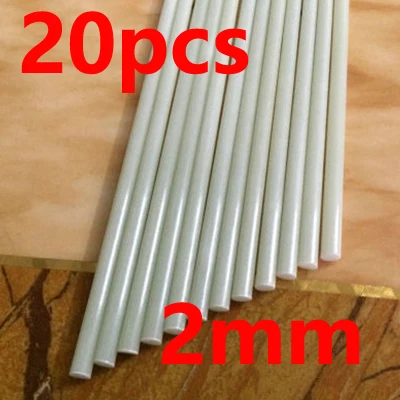 20 шт. 0,8-1,2 мм круглая стеклянная Удочка из стекловолокна DIY рыболовный поплавок хвост материал волокно стержень для кальмара крючок для рыбалки снасти Аксессуары - Цвет: 20pcs 2mmx40cm