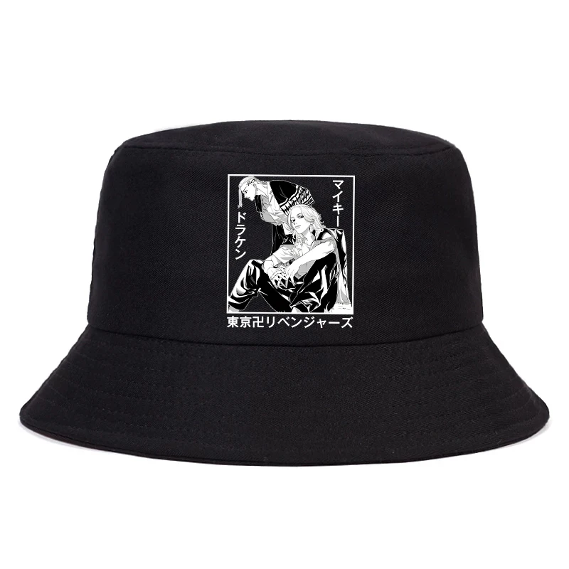 

Anime Tokyo Revengers Summer Hat Mikey Draken Graphic Women Men Panama Bucket hat The Design Flat Visor Harajuku Fisherman Hat