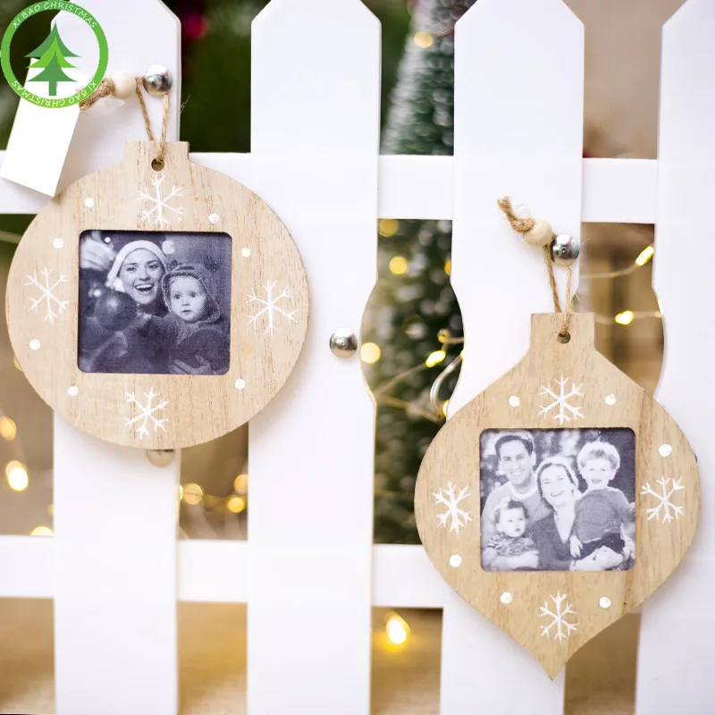 

Wood Photo Frame DIY Christmas Decoration Wooden Photo Frame Christmas Photo Wooden Frame Pendant Home Decor