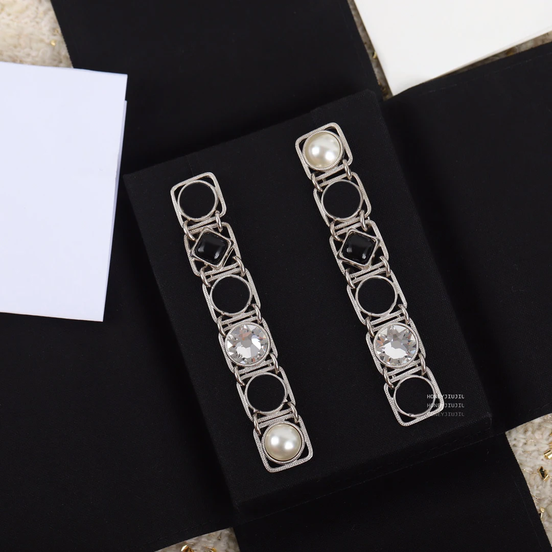 

Роскошные ювелирные изделия, брендовые черные Ониксовые жемчужины, длинные женские модные высококачественные известные дизайнерские укра...