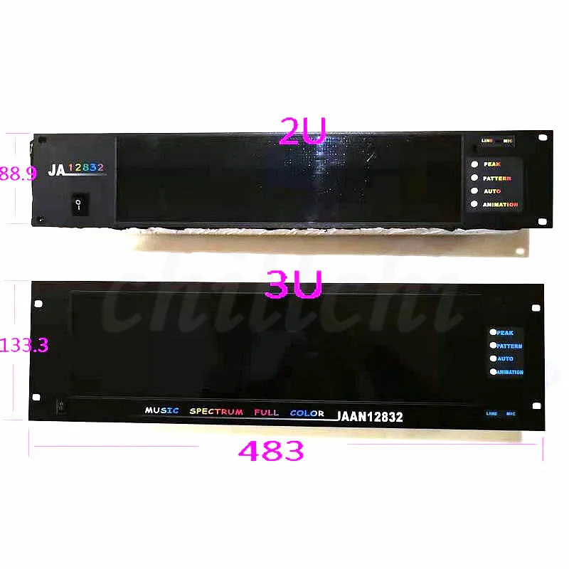 2U 3U стойка RGB музыкальный спектр пульт дистанционного управления Голосовое