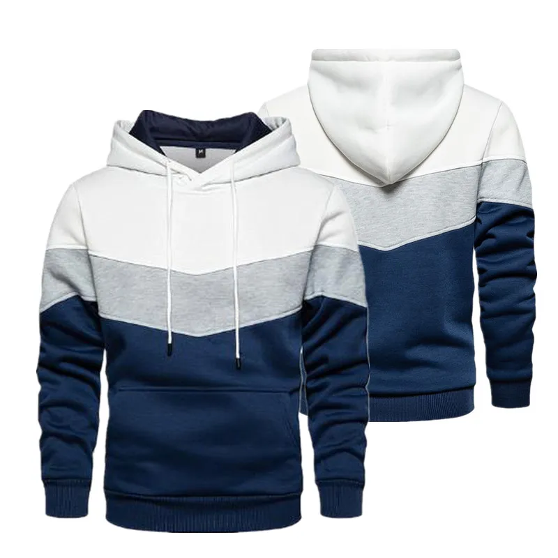 

Толстовка мужская с капюшоном, повседневная спортивная одежда, Свитшот в стиле пэчворк, топ с капюшоном для фитнеса и бега, весна-осень