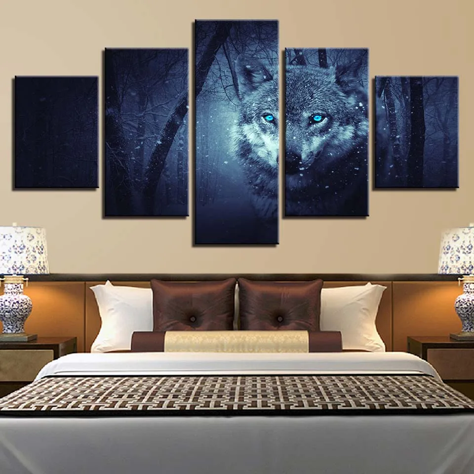 

Prints Modern Decoration For Living Room Wall Artworks Animals Wolf Fox Cuadros Paintings Art Framework Modular Pictures Canvas