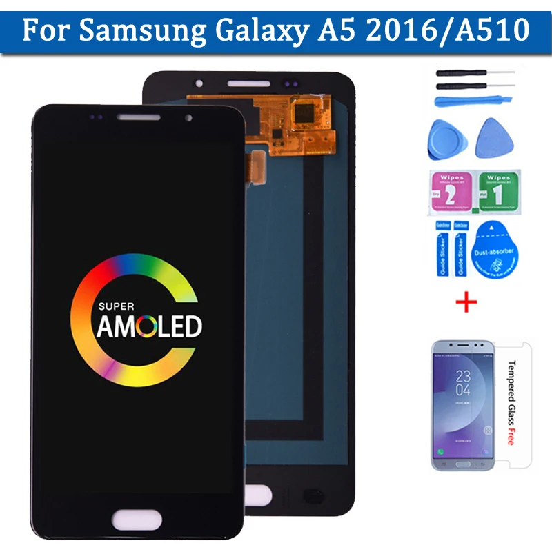 Super AMOLED Display For SAMSUNG GALAXY A5 2016 Duos LCD Touch Screen Digitizer Assembly for samsung A510 A510F lcd | Мобильные