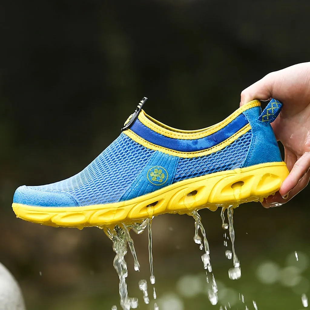 

Summer Men Hollow Water Shoes Breathable Large Size Casual Men's Shoes Breathable Slip On Loafers Men Driving Boat Shoes