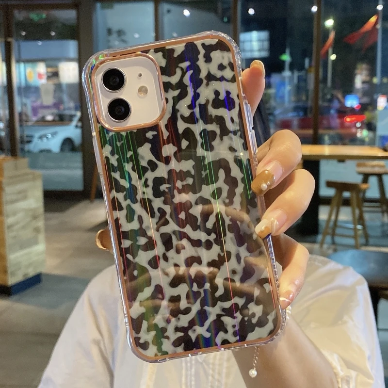 

For iPhone XR XS X 7 8 plus 12pro max New Fashion Trendy Brand Leopard Print Drop-Resistant Phone Case