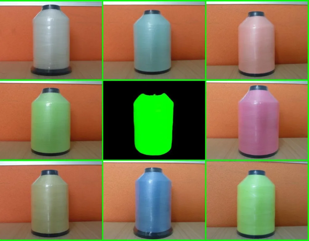 

4th 150D/2 4000M Glow In The Dark Polyester Embroidery Machine Thread Luminous String 9 Colors