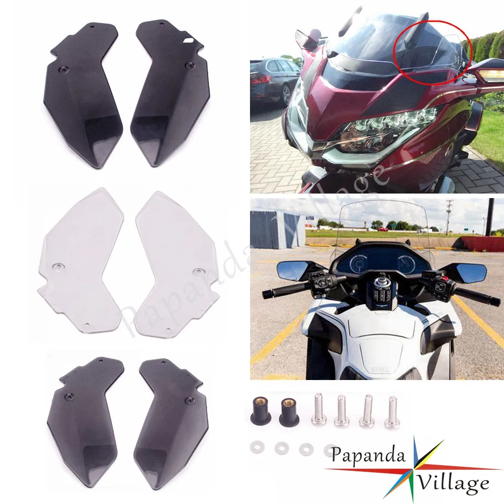 

Темный дым/светильник дым/прозрачный боковое ветровое стекло автомобиля лобового стекла автомобиля капот комплект для Honda Goldwing GL1800 2018-2021 ве...