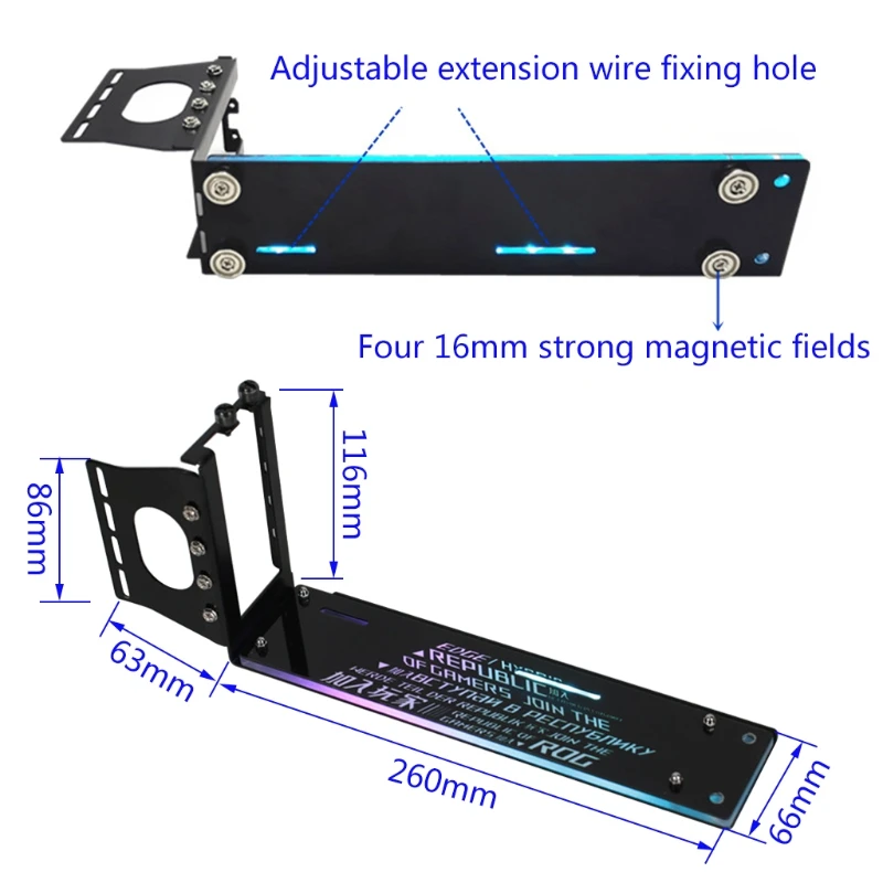 Вертикальный монтажный комплект для графического процессора универсальный