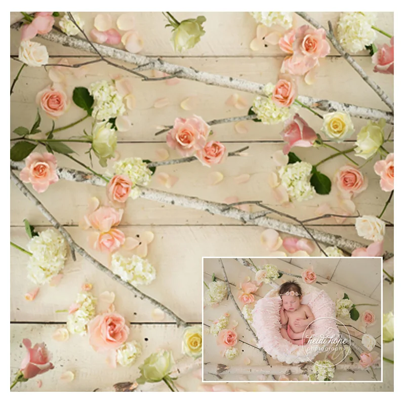 

Flower Backdrop Custom Spring Newborn Baby Shower Pink Floral Photography Background For Photo Studio Photozone Photophone Decor