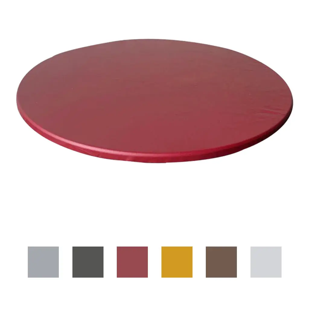 

40" Elastic Edged Polyester Round Fitted Table Cloth Waterproof Wipeable Table Cover Backed Vinyl Easy Clean Tablecloth