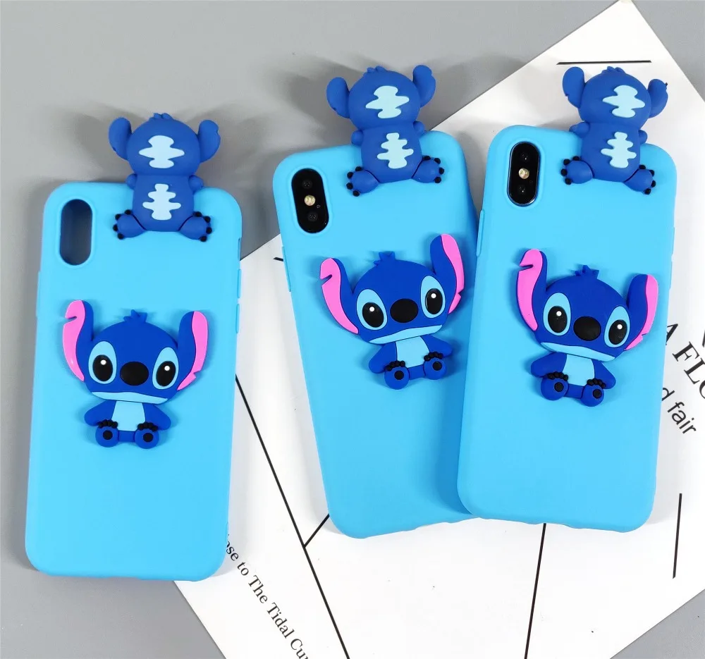 Мультфильм 3D маленький Стич куклы чехол для samsung Galaxy A70 A60 A50 A40 A30 A20 A10 M10 M20 M30 Карамельный цвет Мягкий ТПУ чехол для телефона