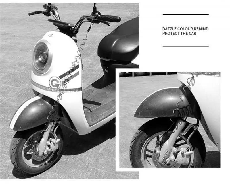 1.2mbike Anti-theft Spring Rope Motorcycle Scooter Disc Lock Cable Security Reminder Bike Moto Tools Bicycle Helmet Warning | Спорт и