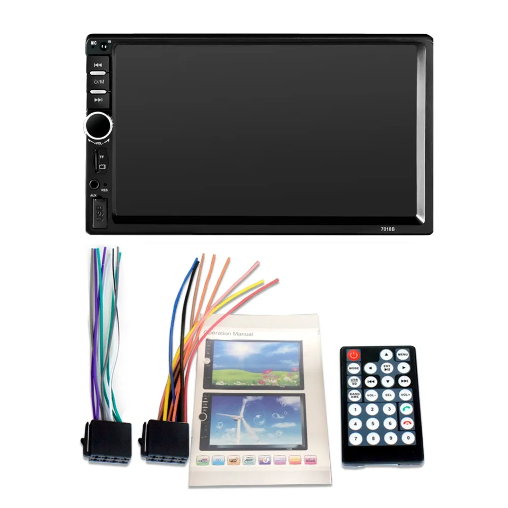 

2Din 7018B 7" Touch Screen In Dash Bluetooth Car MP5 Player FM Radio Audio 1080P Video Media support Rear View Camera