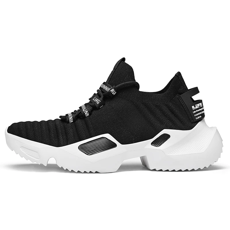 Black-3 Weweya/Новинка года; модные мужские кроссовки; дышащая обувь на массивном каблуке; нескользящая Вулканизированная обувь; zapatillas hombre; белая эластичная повязка; обувь - Цвет: Black-3