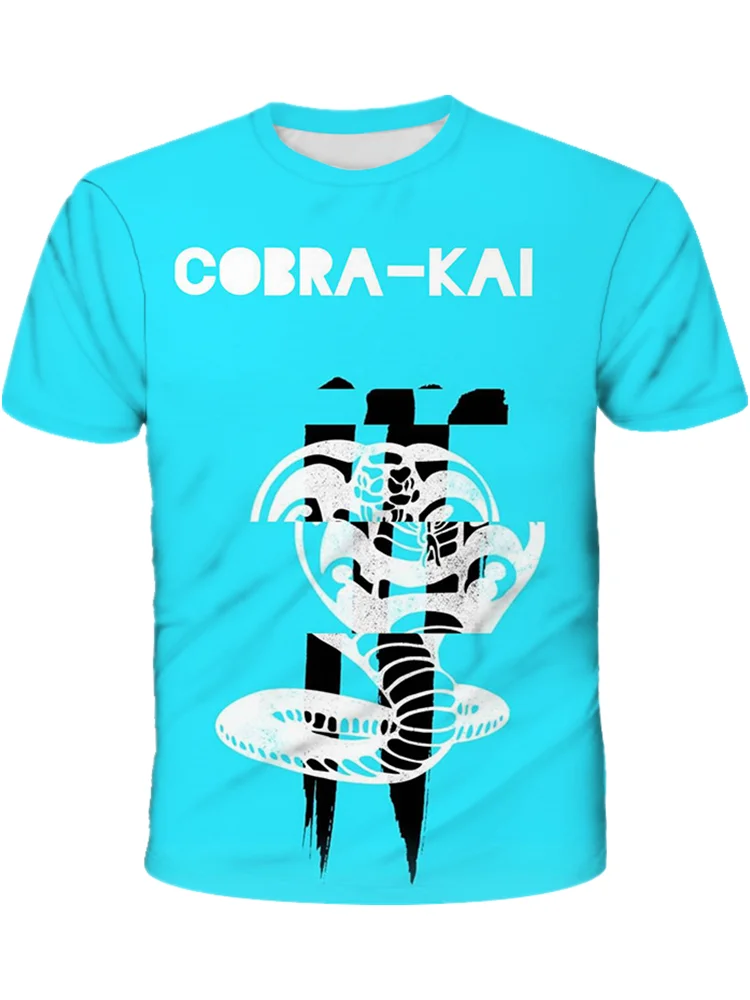 

Summer Children's Clothing Thailand Venomous Snake Cobra Kai T-shirt Teen Crew Neck Casual Top and T-shirt Boy 3D Print T-shirts