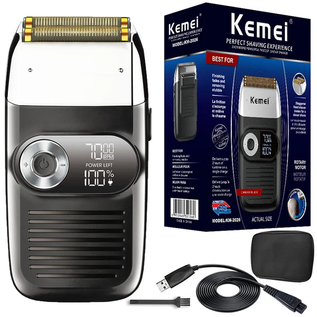 Kemei 2026 перезаряжаемая Бритва для мужчин, бритва для бороды,  электрическая бритва, бритва с Лысой головкой для парикмахерской, дома |  Бытовая техника | АлиЭкспресс