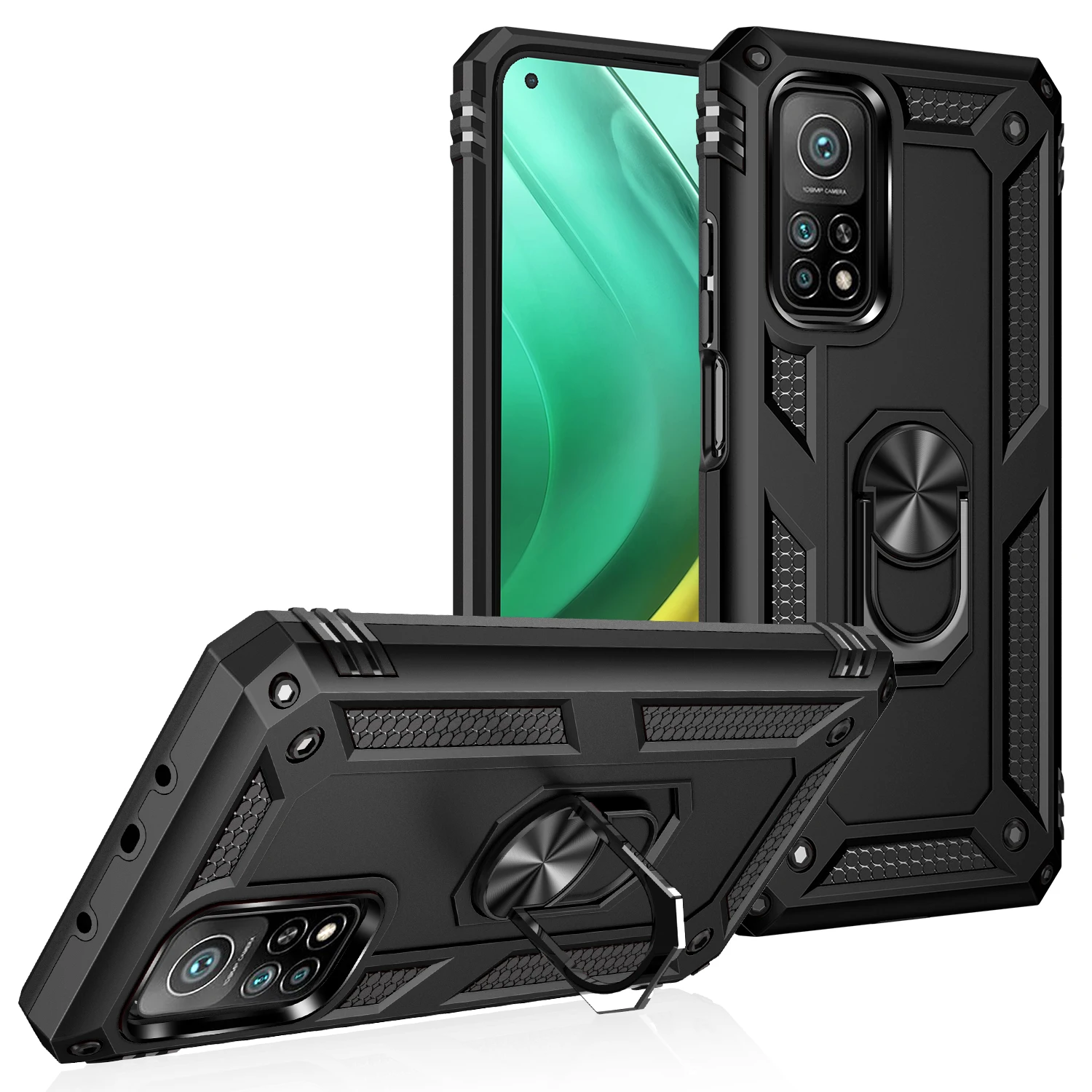 

for Xiaomi Mi 10T Armor Shockproof Case for Xiaomi Mi 10T Pro Rugged Military Protective Car Holder Ring Case Cover Mi 10 T Pro