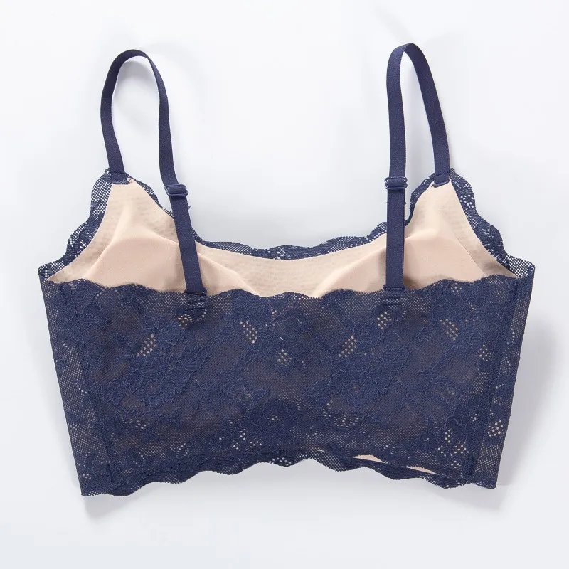 

Sexy Women Padded Lace Bras Push Up 4 Hooks Back Comfortable Brassiere Underwear Lingerie Seamless Bralette