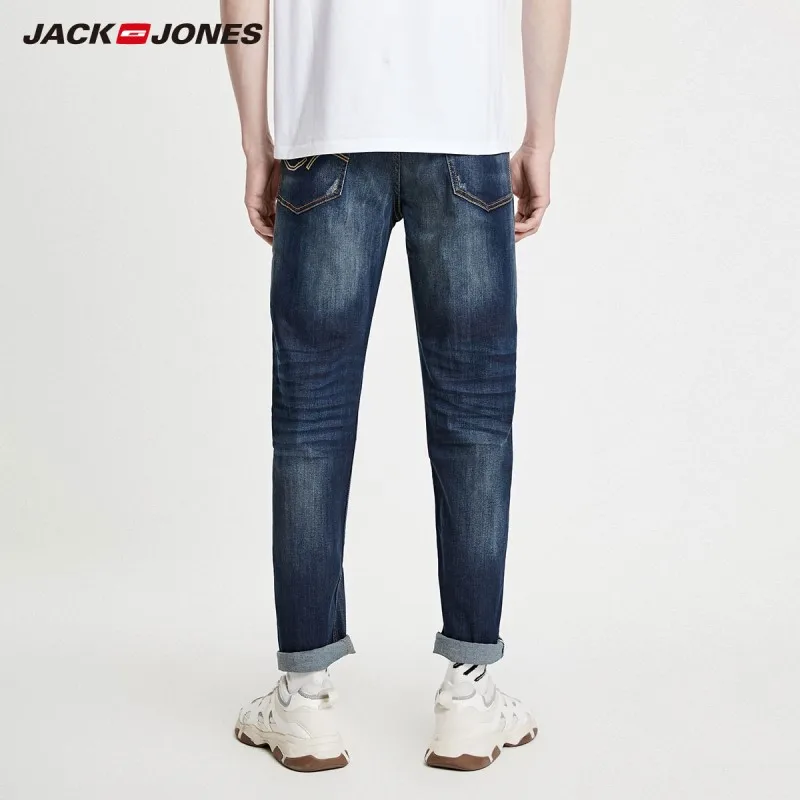 JackJones мужские модные трендовые зауженные Стрейчевые джинсы джинсовые брюки