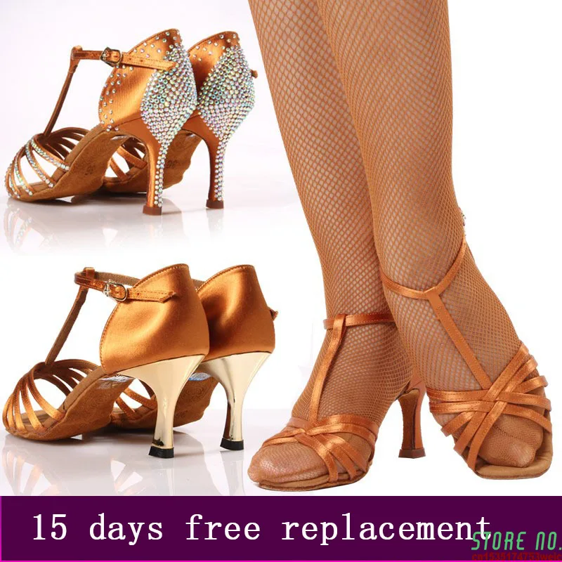 

High-grade Dance shoes Women Soft Bottom 217 Ballroom Professional Sports shoes woman BDDANCE SATIN Latin Wear-resistant sole