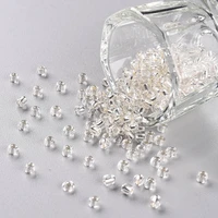 1 pound 2mm 3mm 4mm glass seed beads loose spacer charm beads silver color lined for jewelry making handmade diy bracelet