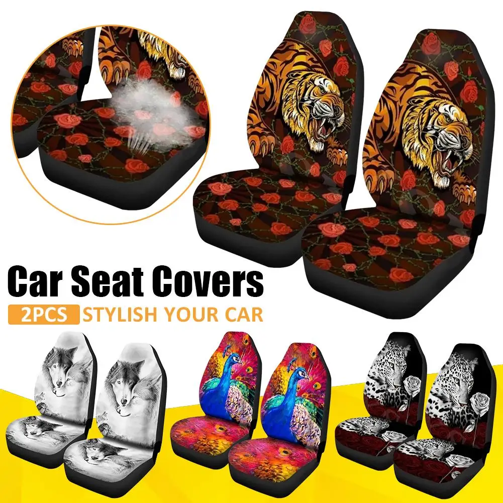 

Универсальная 1 пара чехол на переднее сиденье автомобиля износостойкая дышащая подушка с леопардовым принтом тигра размер аксессуары для ...