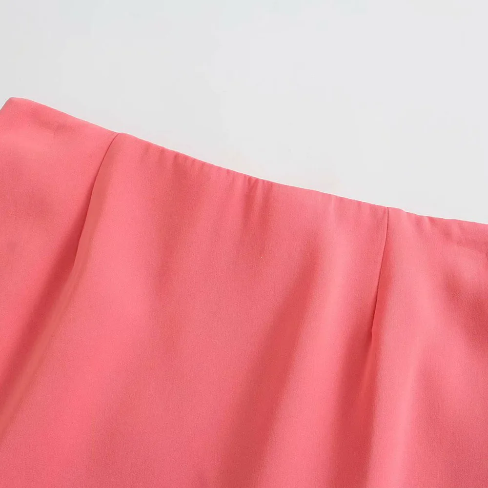 

ZREDARA 2021 summer solid color new button decoration mini youth sweet casual high waist all-match bag hip skirt skirt