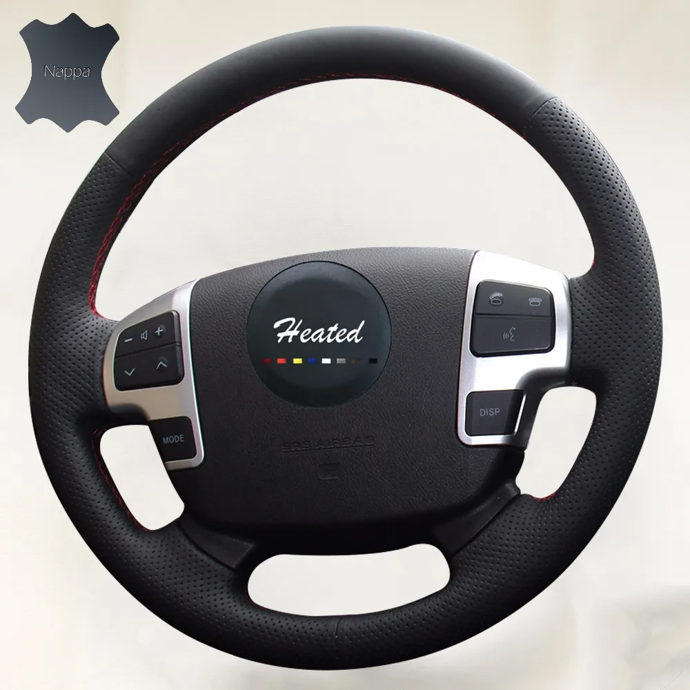 Чехол на руль Nappa из натуральной кожи для Toyota Land Cruiser 2008 2015 оплетка руль|leather steering