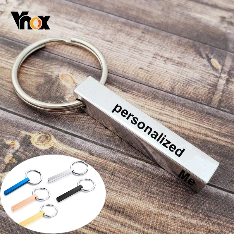 Брелки для ключей Vnox с индивидуальной гравировкой мужчин и женщин сделай сам