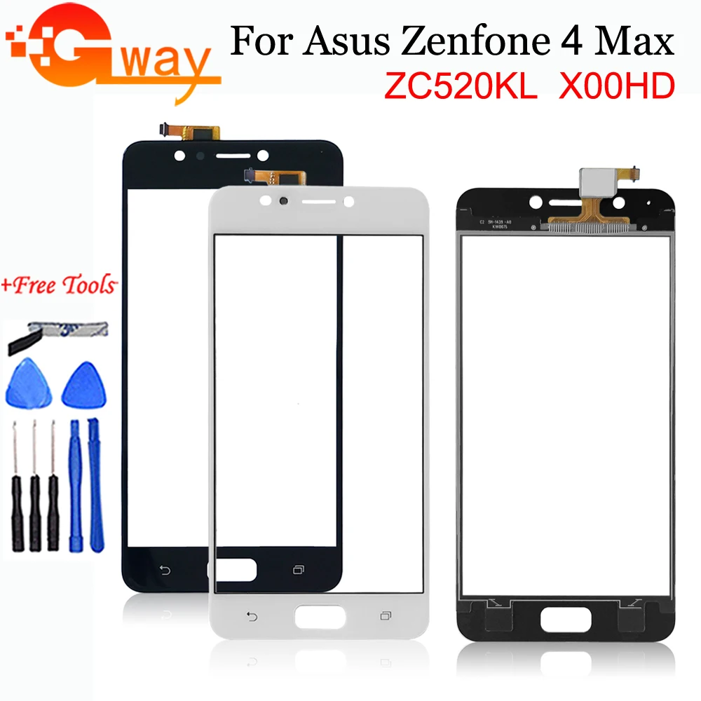 

Сенсорный экран 5,2 ''для Asus Zenfone 4 Max ZC520KL X00HD, сенсорный экран, дигитайзер, переднее стекло, объектив без ЖК-дисплея, Замена + Инструменты