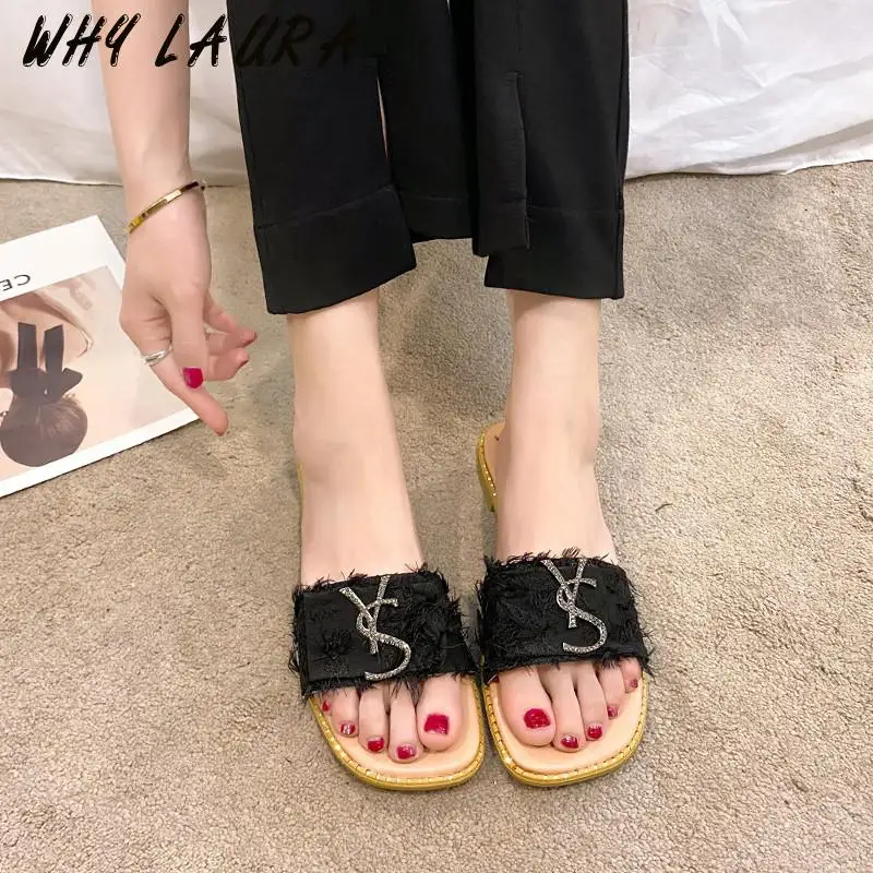 

Fairy Diamond Song 'g Flat Flop Slippers Women's summer fashion 2021 versatile flip-flops beach