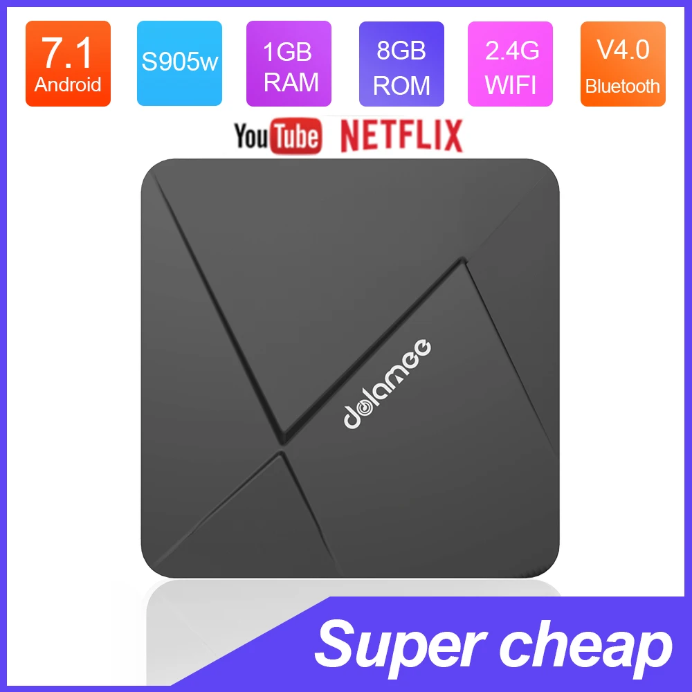 ТВ приставка DOLAMEE D5 amlogic S905W Bluetooth V4.0 Android 1 ГБ 8 Wifi 2 4G поддержка 4K супер HD видео Google Play Store Youtube|ТВ-приставки и