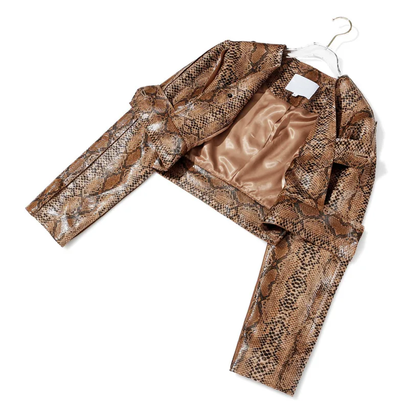 Женское короткое пальто с длинным рукавом DEAT повседневное из искусственной кожи