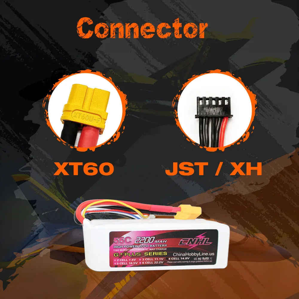 2 шт. CNHL G + плюс 2200mAh 14 8 V 4S 55C Lipo Батарея для самолета вертолета Jet Edf с XT60 штепсельной