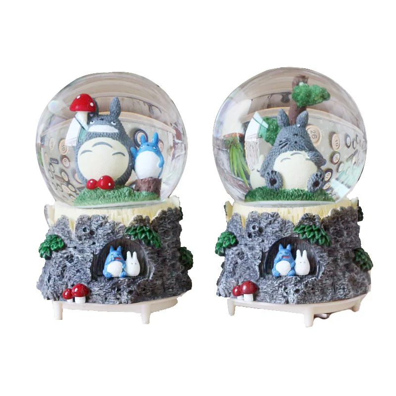 Креативная Рождественская музыкальная шкатулка Totoro фигурки хрустальный шар